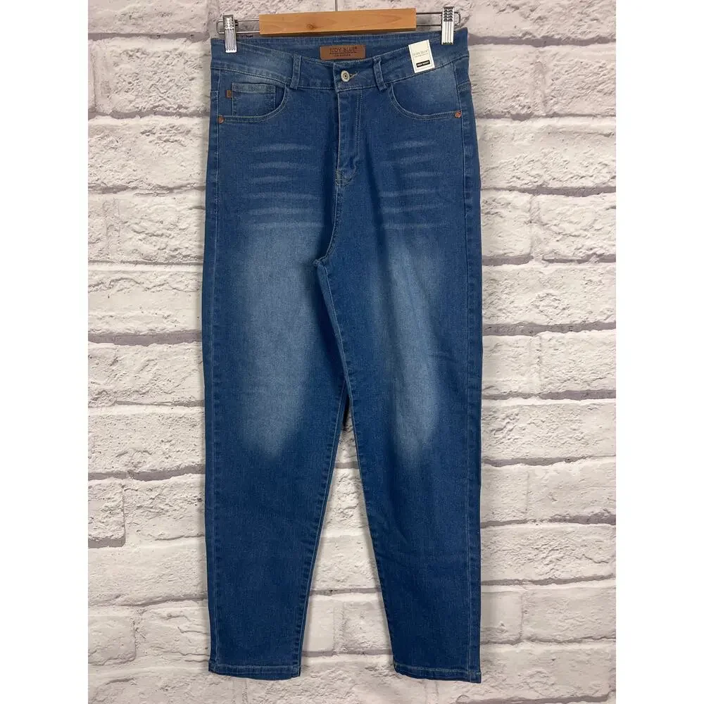 NWT Judy Blue Womens M Minimalist Staple Y2K High Waist Slim Stretch‎ Blue Jeans